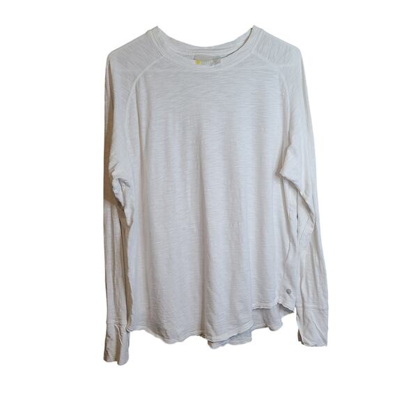 Zella Tops - Zella Shirt Women Medium White Cotton Active Athleisure Long Sleeve Layer Basic